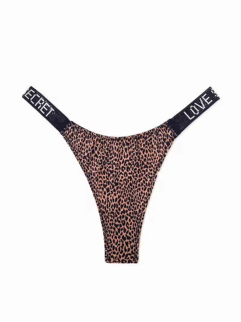 6-Pack Women’s Rhinestone Letter Thongs