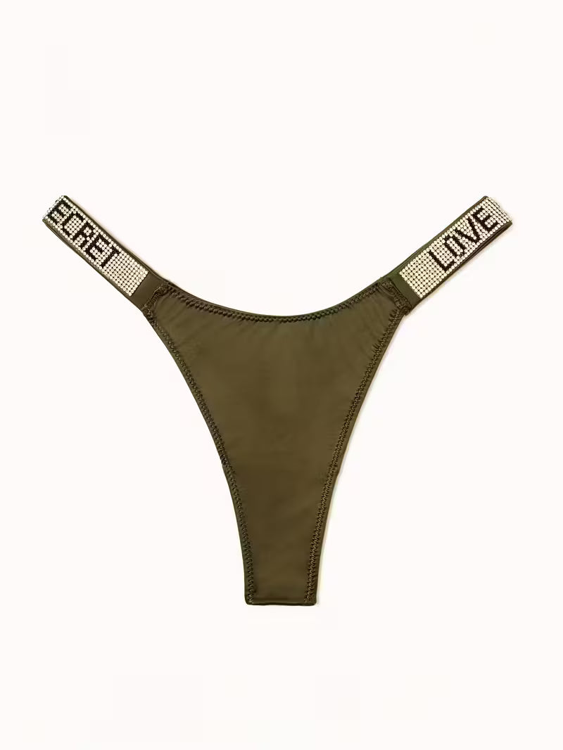 6-Pack Women’s Rhinestone Letter Thongs