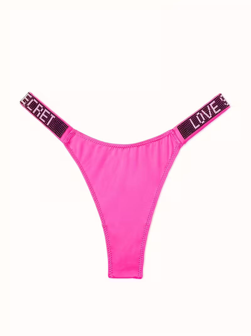 6-Pack Women’s Rhinestone Letter Thongs