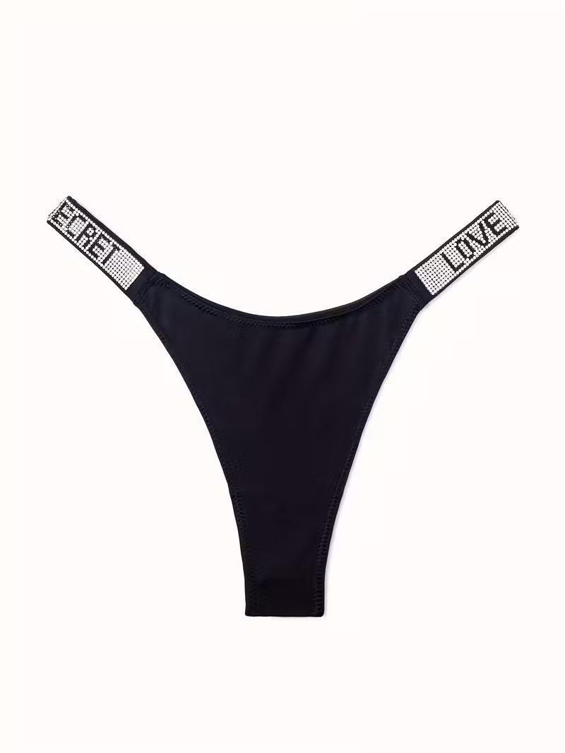 6-Pack Women’s Rhinestone Letter Thongs