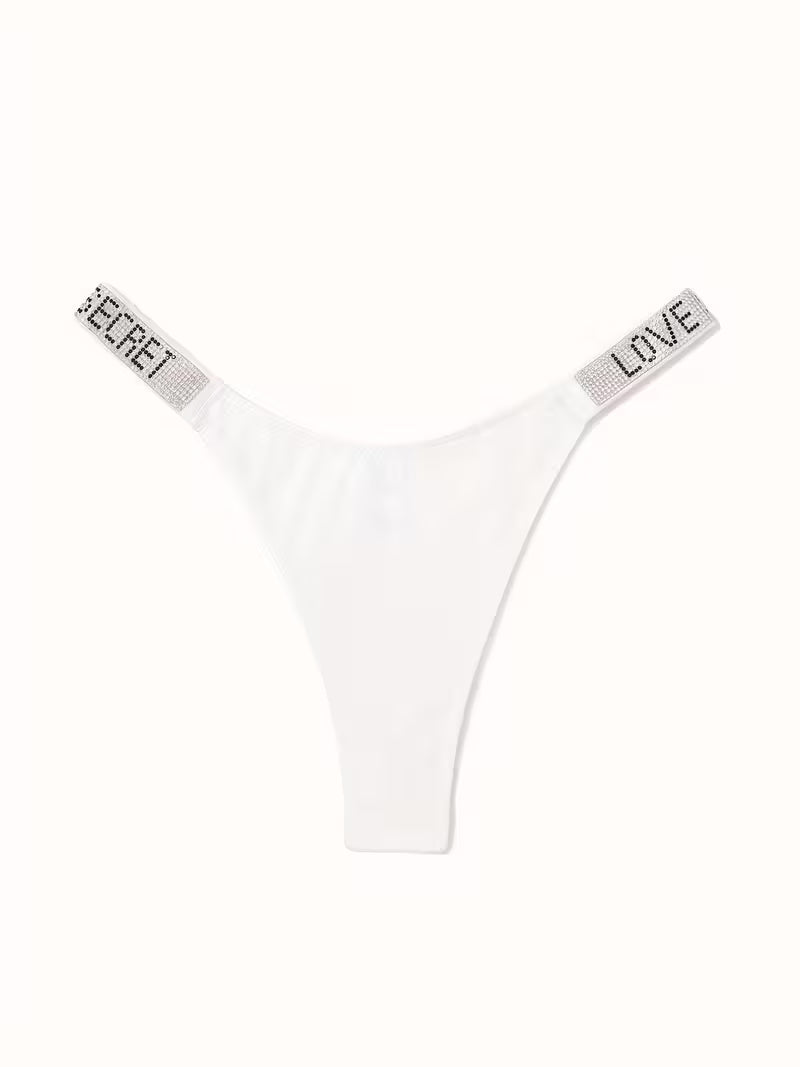 6-Pack Women’s Rhinestone Letter Thongs