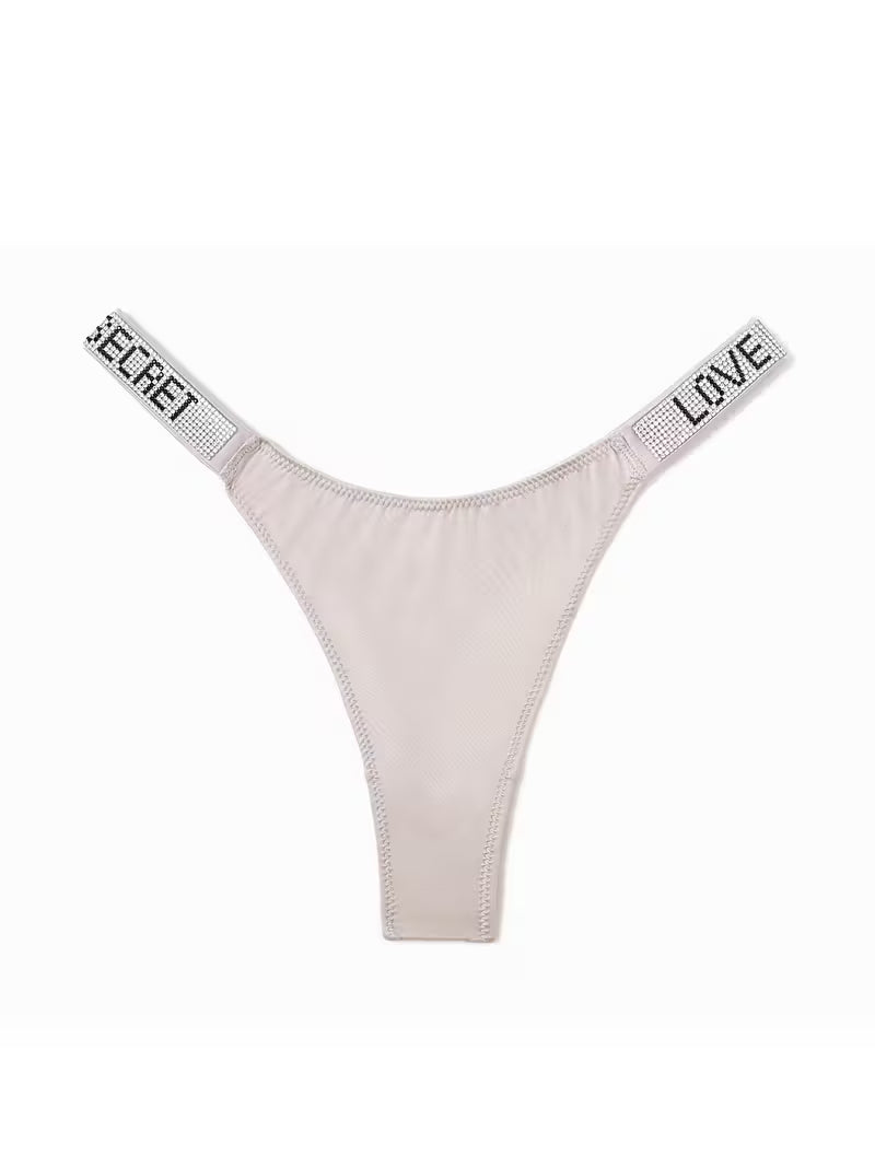 6-Pack Women’s Rhinestone Letter Thongs