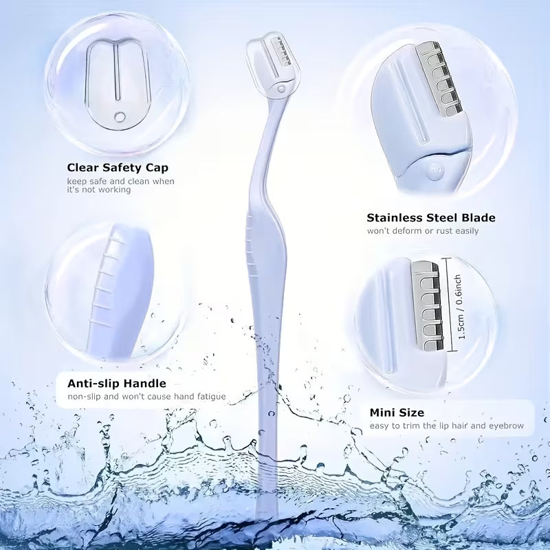 6pc Stainless Steel Facial Razors – Gentle 0.1mm.