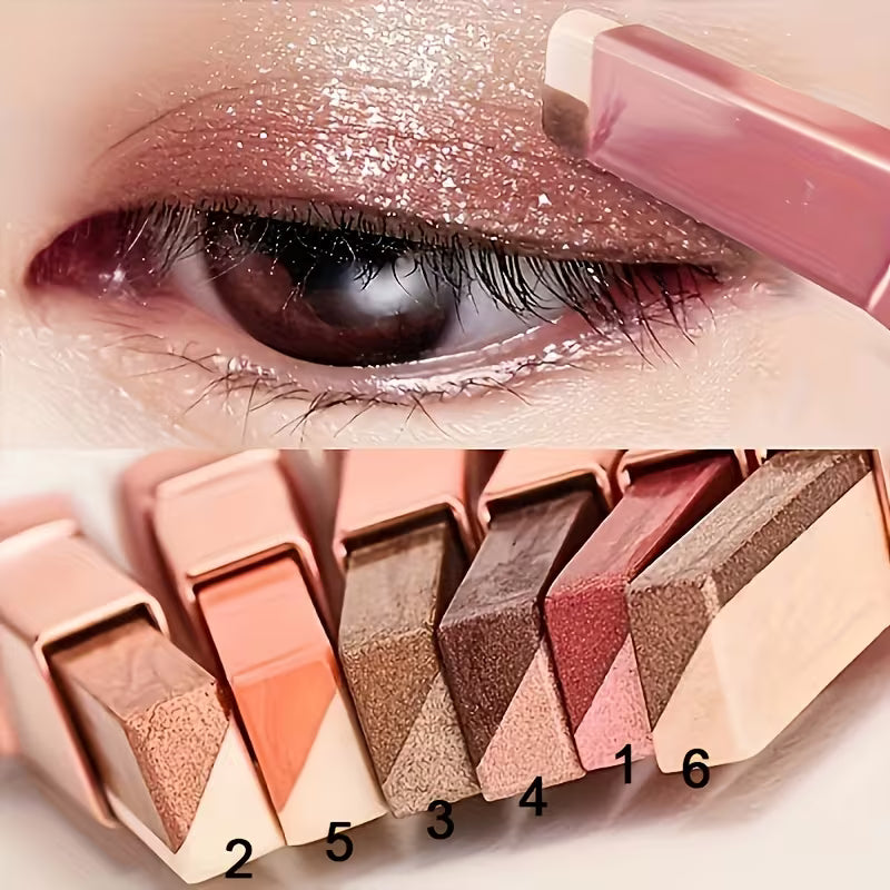 6pcs Two-Color Eye Shadow Stick Set.