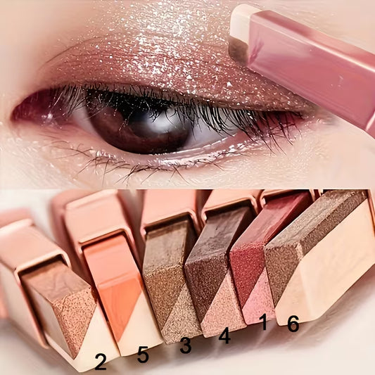 6pcs Two-Color Eye Shadow Stick Set.