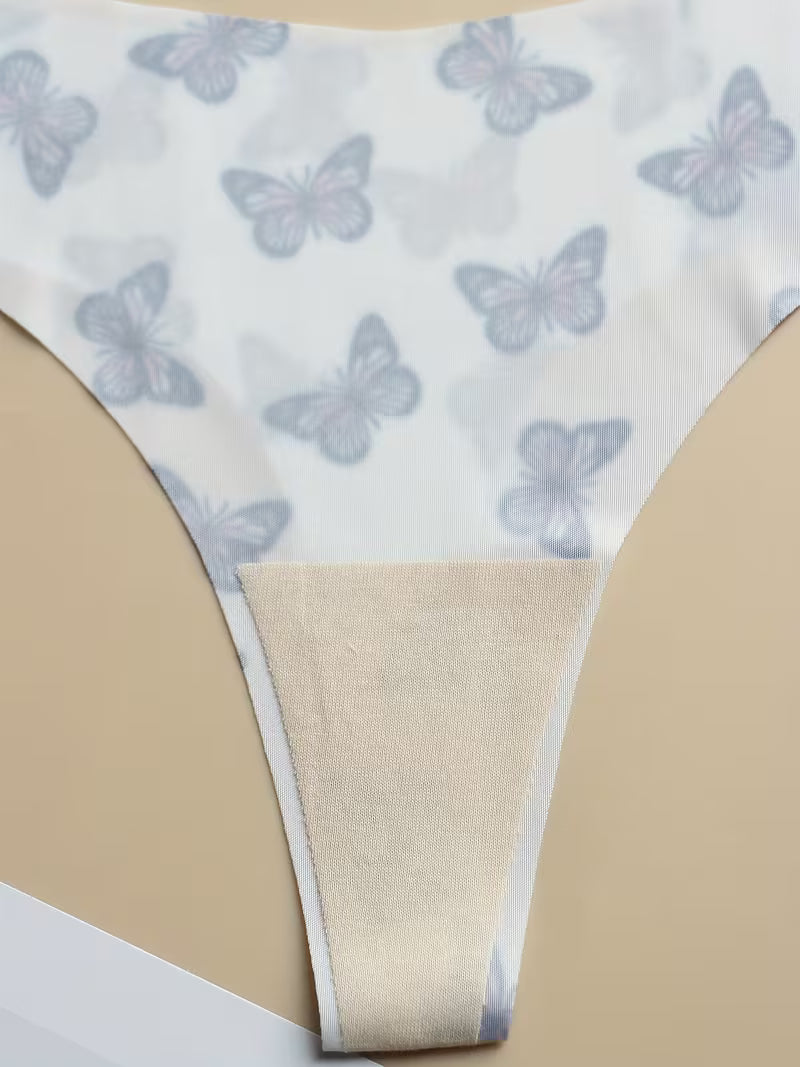 7pcs Graphic Print Seamless Thongs