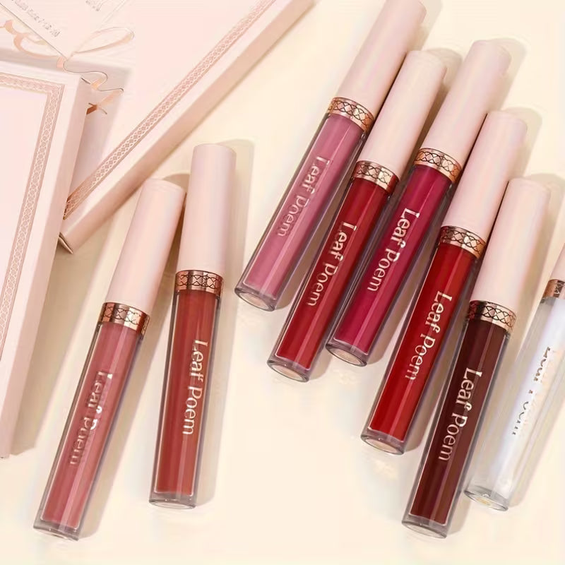 8pcs Waterproof Matte Liquid Lipstick Set.