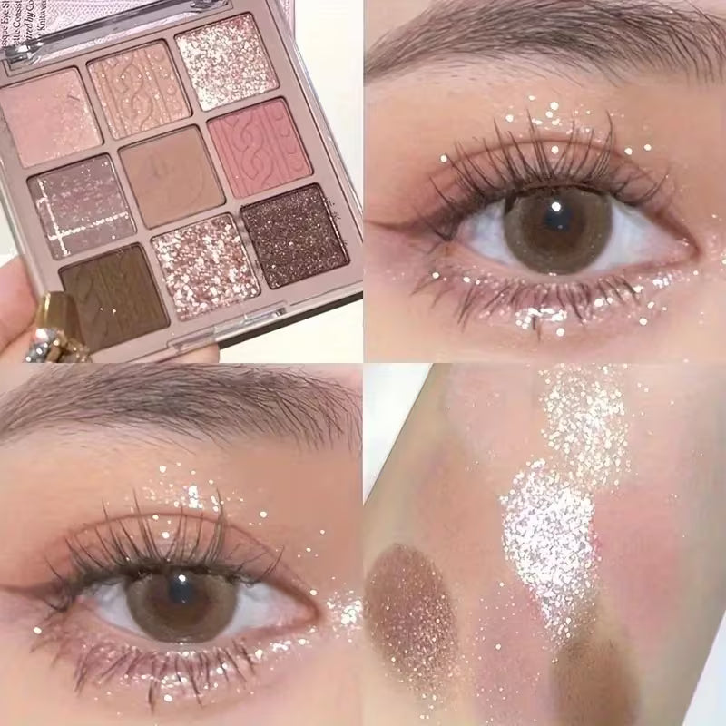 9-Color Pink & Knit Violet Eyeshadow Palette.