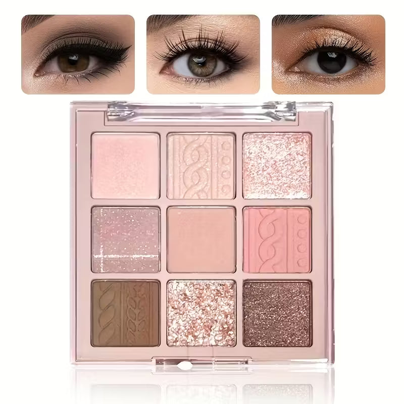 9-Color Pink & Knit Violet Eyeshadow Palette.