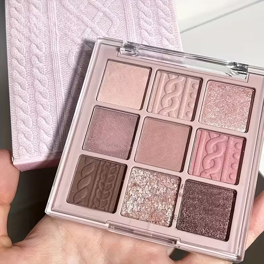 9-Color Pink & Knit Violet Eyeshadow Palette.