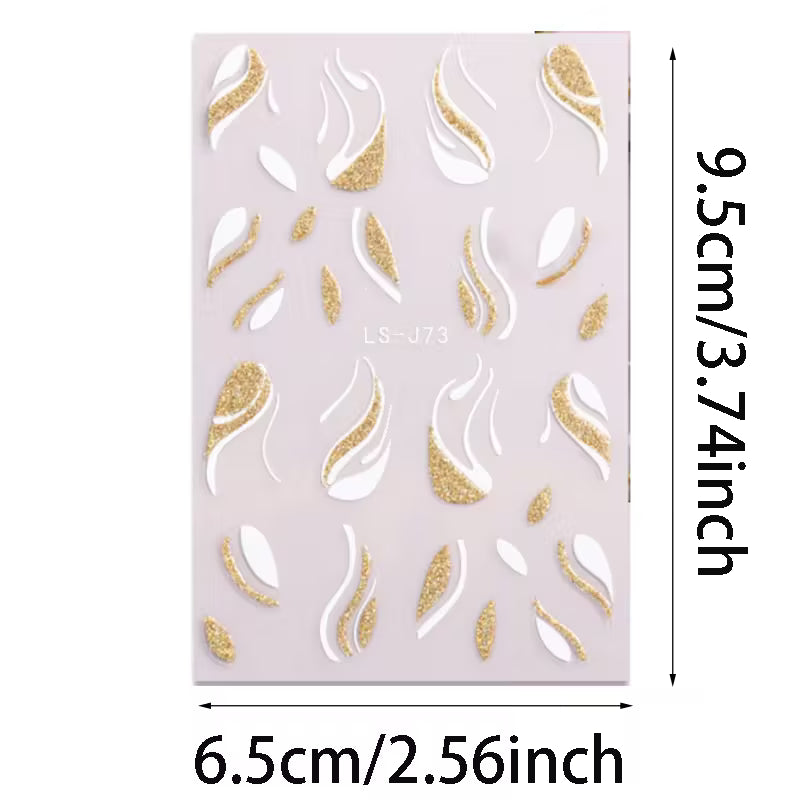9pcs 3D Geometric Space-Theme Nail Decals.