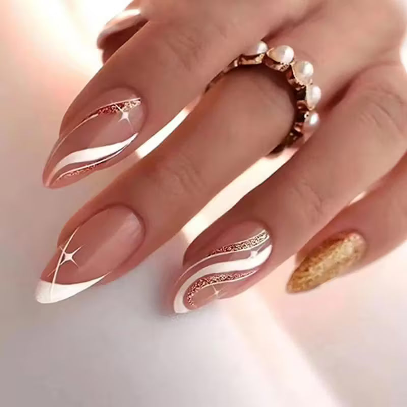 9pcs 3D Geometric Space-Theme Nail Decals.