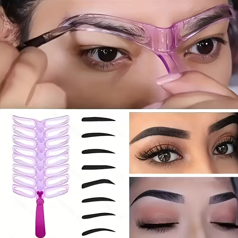 9pcs Eyebrow Shaping Stencils & Assistant Tool.