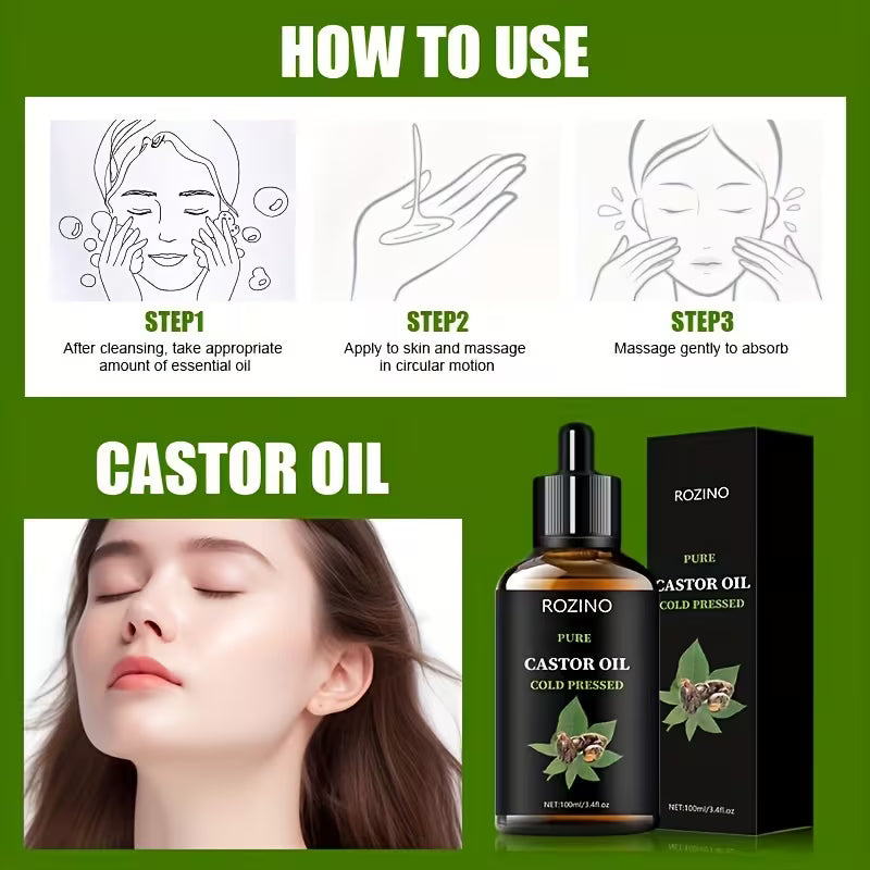 All-in-One Growth Pure Cold-Pressed Castor Oil.