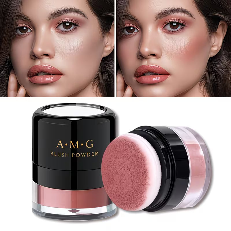 All-in-One Portable Powder with Built-in Mirror & Puff.