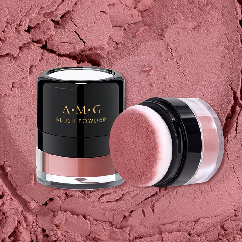 All-in-One Portable Powder with Built-in Mirror & Puff.