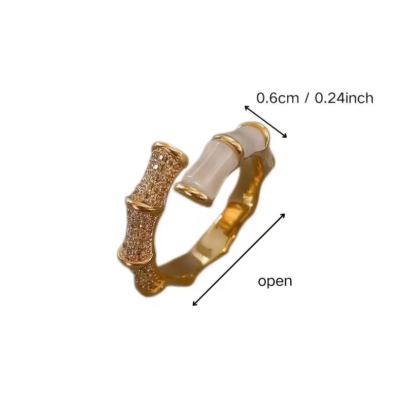 Alloy Geometric Bamboo Joint Cat's Eye Stone Rings.