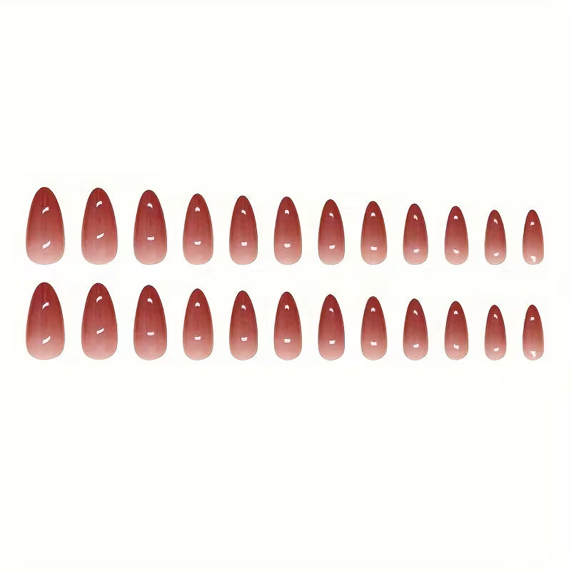 Almond-Shaped Gradient Press-On Nails.