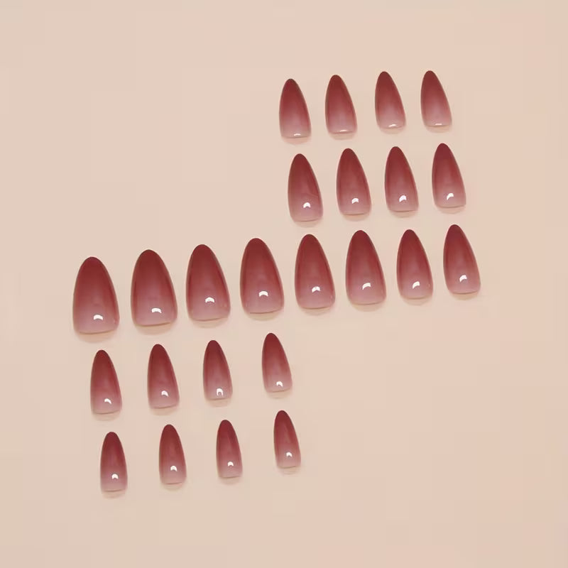 Almond-Shaped Gradient Press-On Nails.