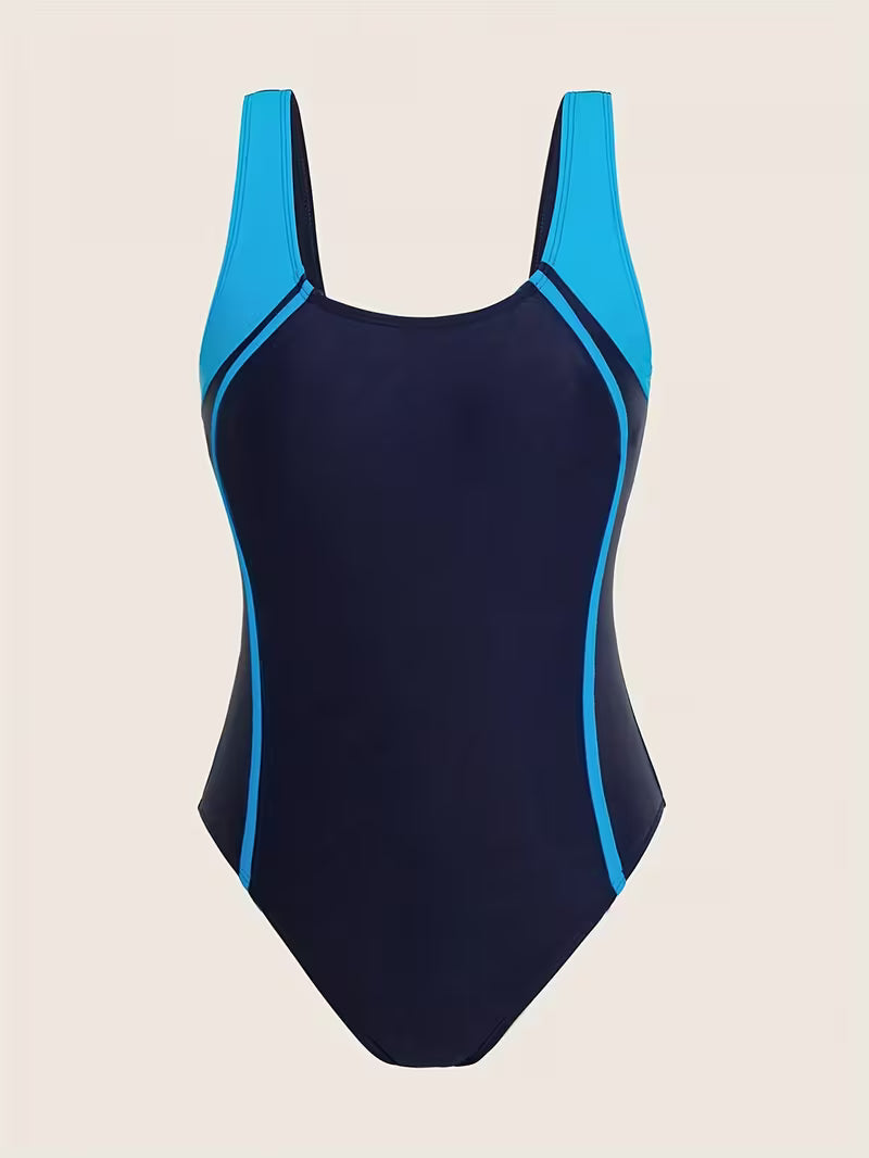 Backless High-Stretch Athletic Swimsuit.