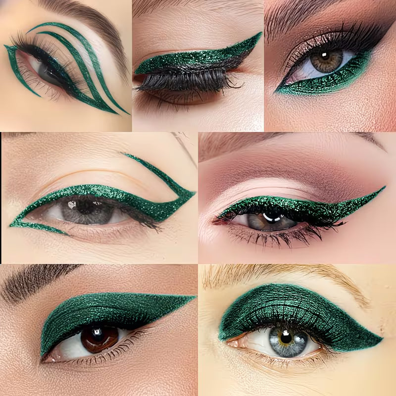 Beginner-Friendly Green Liquid Eyeliner.
