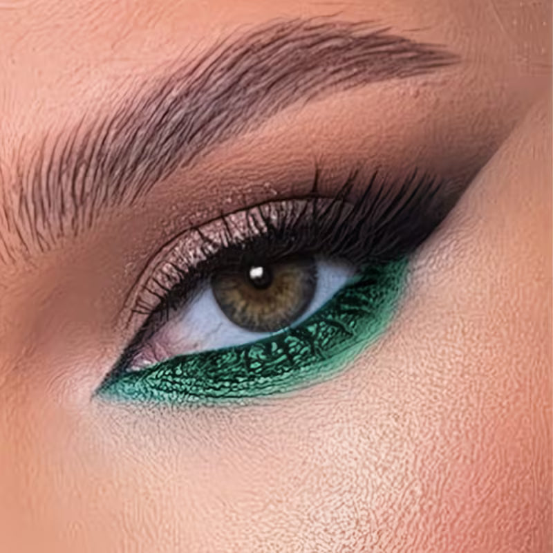 Beginner-Friendly Green Liquid Eyeliner.