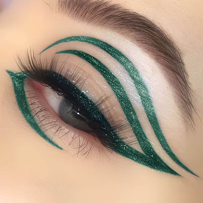 Beginner-Friendly Green Liquid Eyeliner.