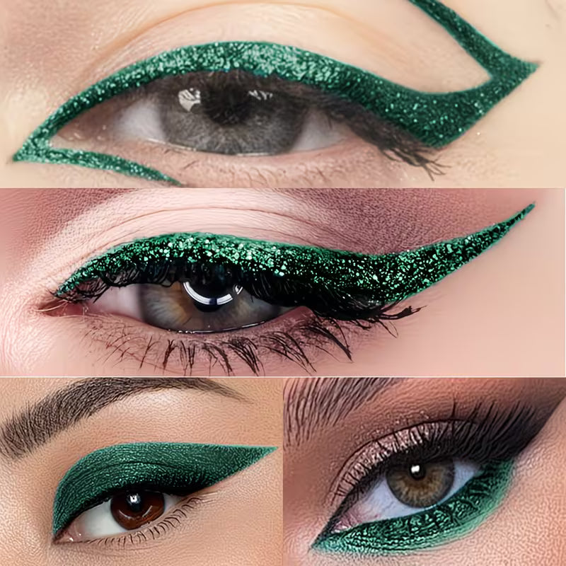 Beginner-Friendly Green Liquid Eyeliner.
