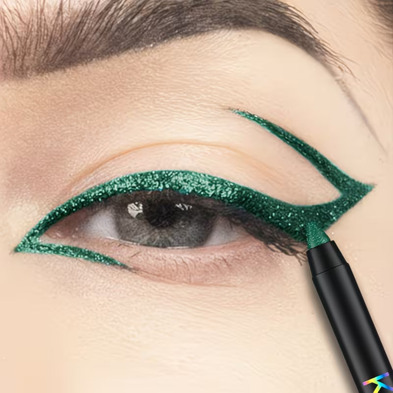 Beginner-Friendly Green Liquid Eyeliner.