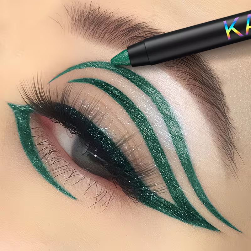 Beginner-Friendly Green Liquid Eyeliner.
