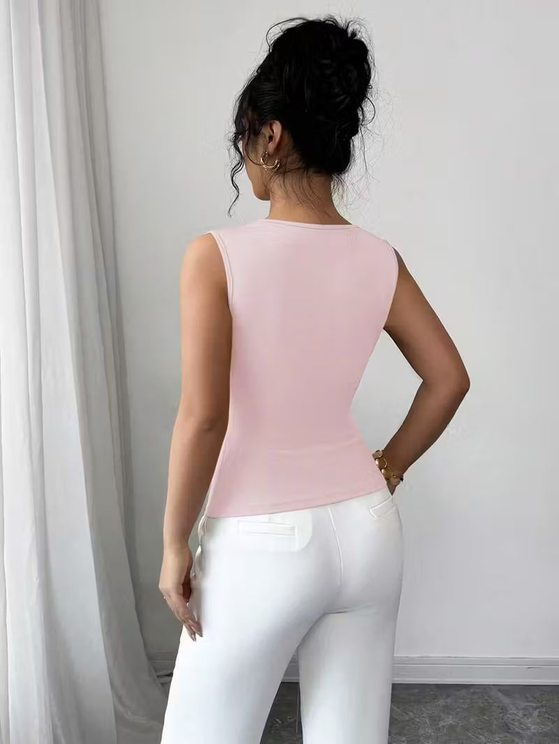 Beige Pearl Romantic Women'S Tank Tops.