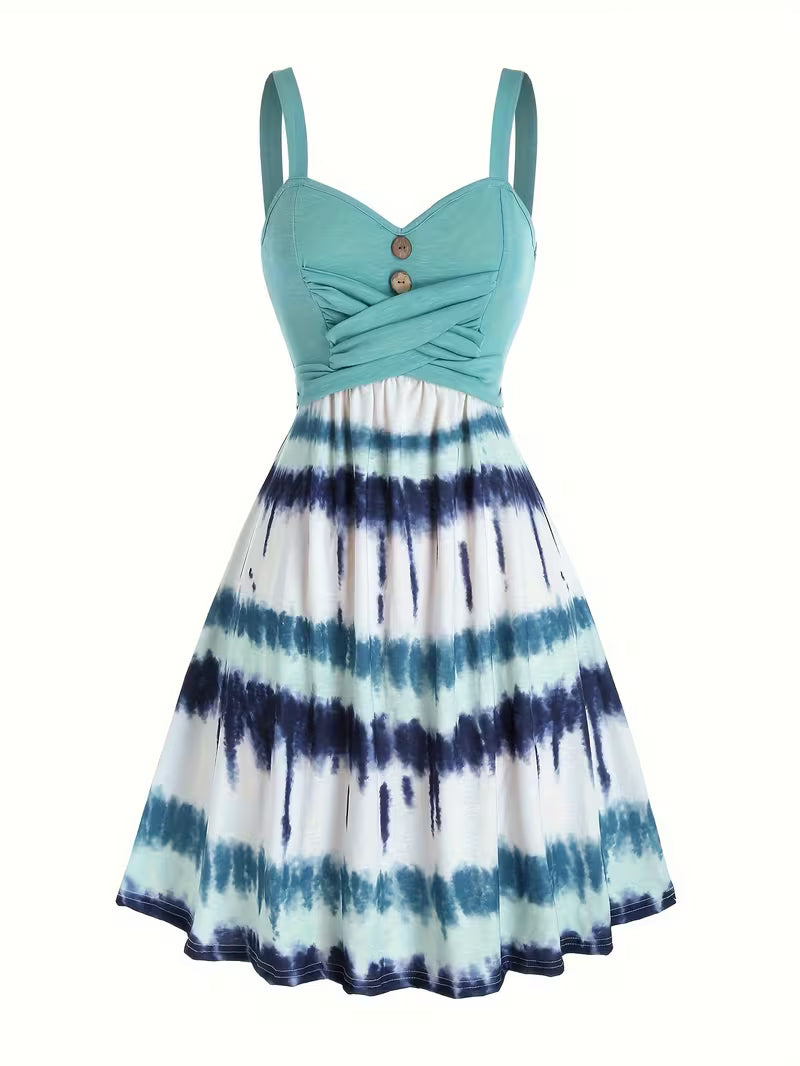Bohemian Tie-Dye Summer Dress.