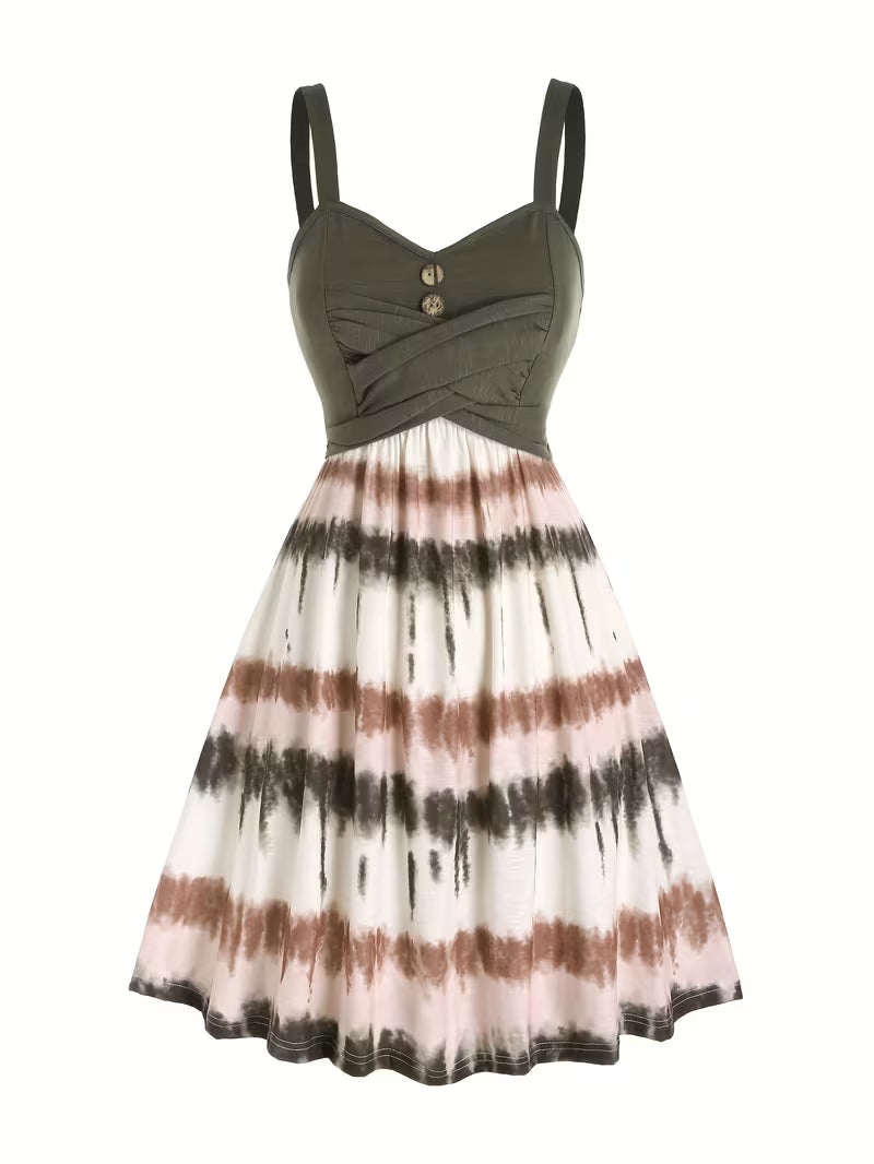 Bohemian Tie-Dye Summer Dress.