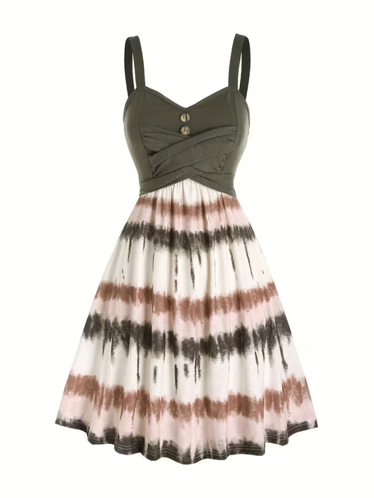 Bohemian Tie-Dye Summer Dress.