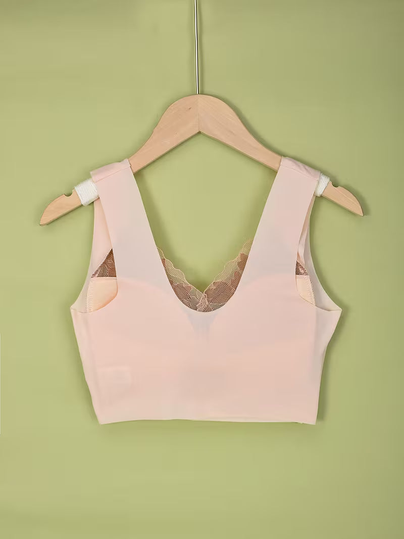 Breathable High-Elasticity Elegant Bralette Floral Wireless Bras.
