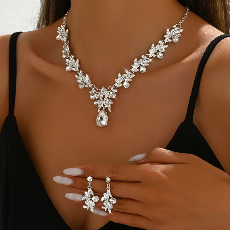 Bridal Accessory Including a Butterfly Collarbone Necklace.