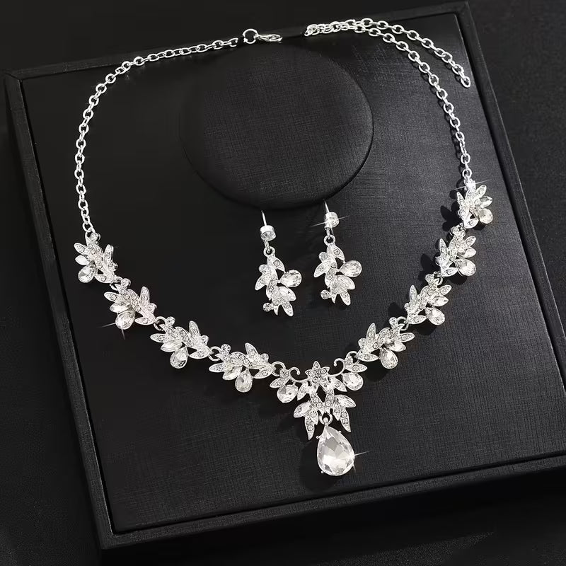 Bridal Accessory Including a Butterfly Collarbone Necklace.