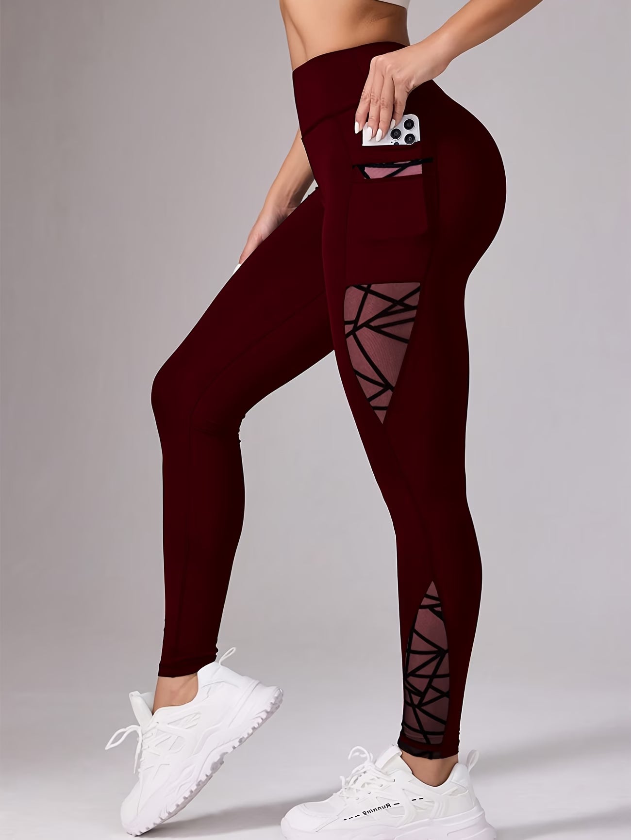 Butt-Lifting Mesh Workout Tights with Pockets.