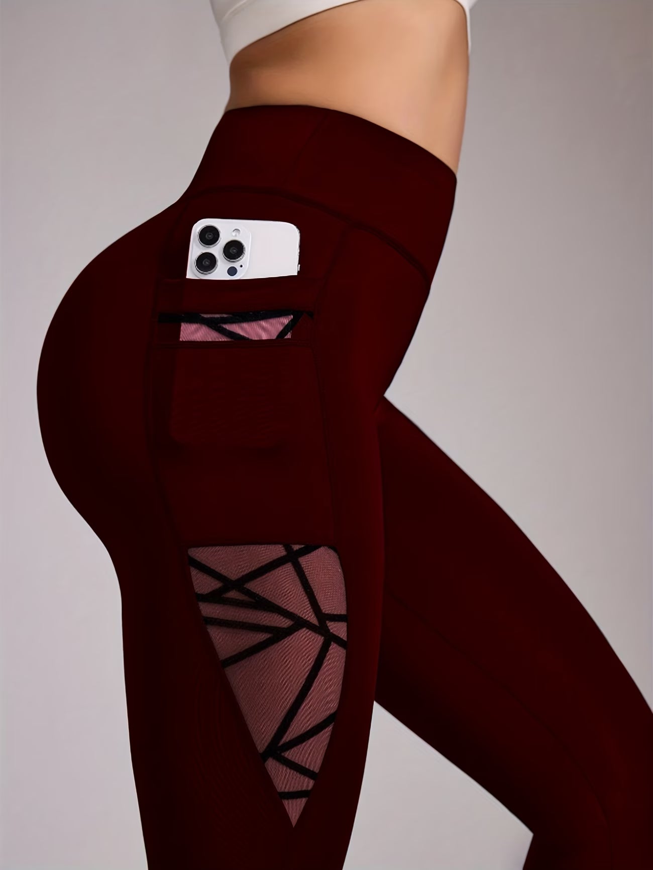 Butt-Lifting Mesh Workout Tights with Pockets.