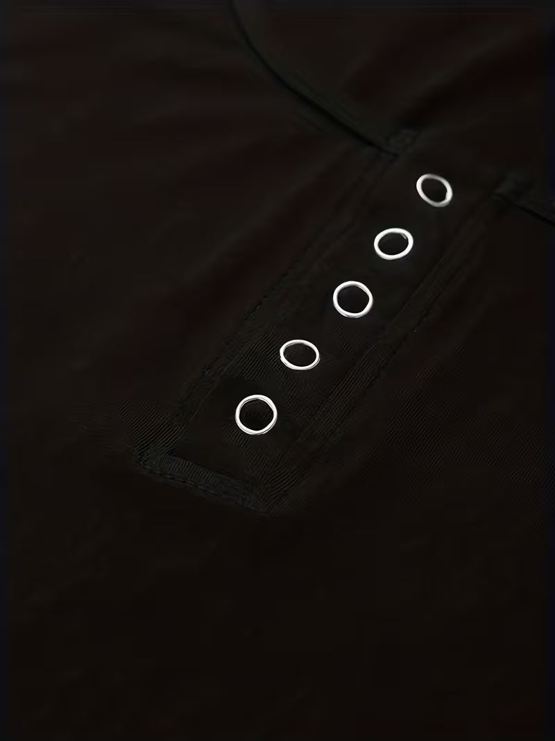 Button-Front Crew Neck Tank Tops