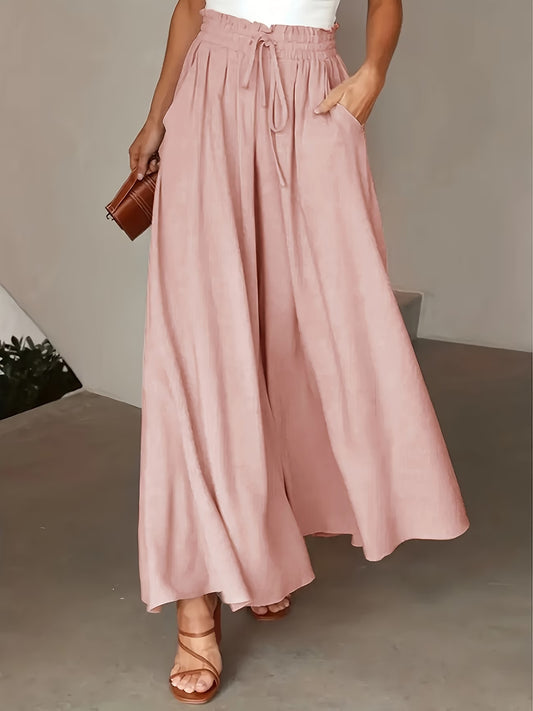 Casual High-Waisted Wide-Leg Trouser.