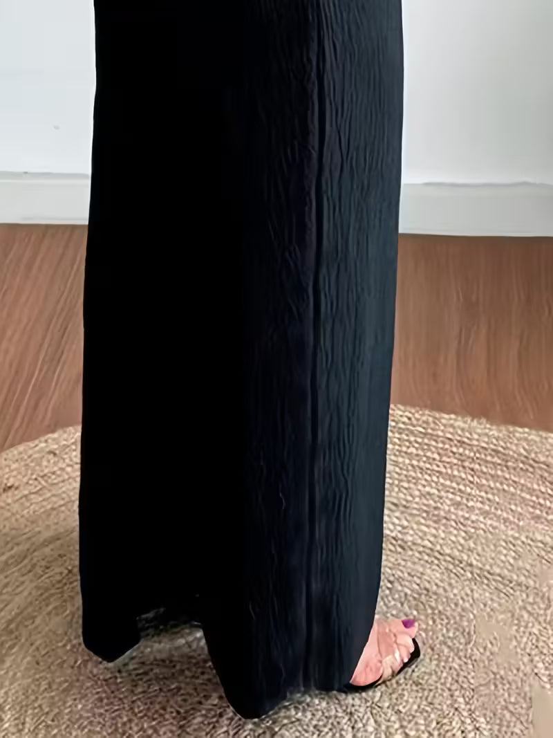 Casual Off-Shoulder Wide-Leg Jumpsuit.