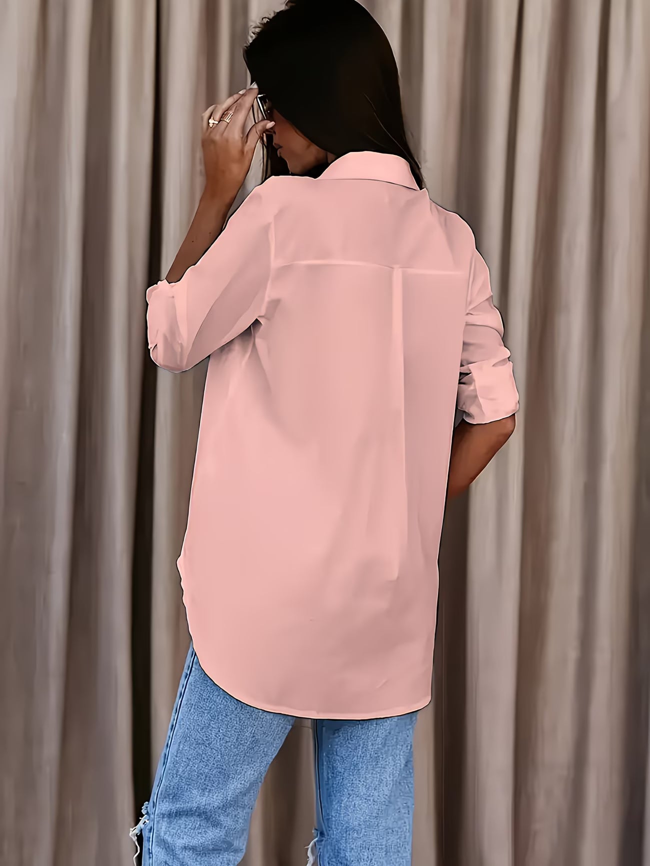 Classic Button-Front Office Shirt.