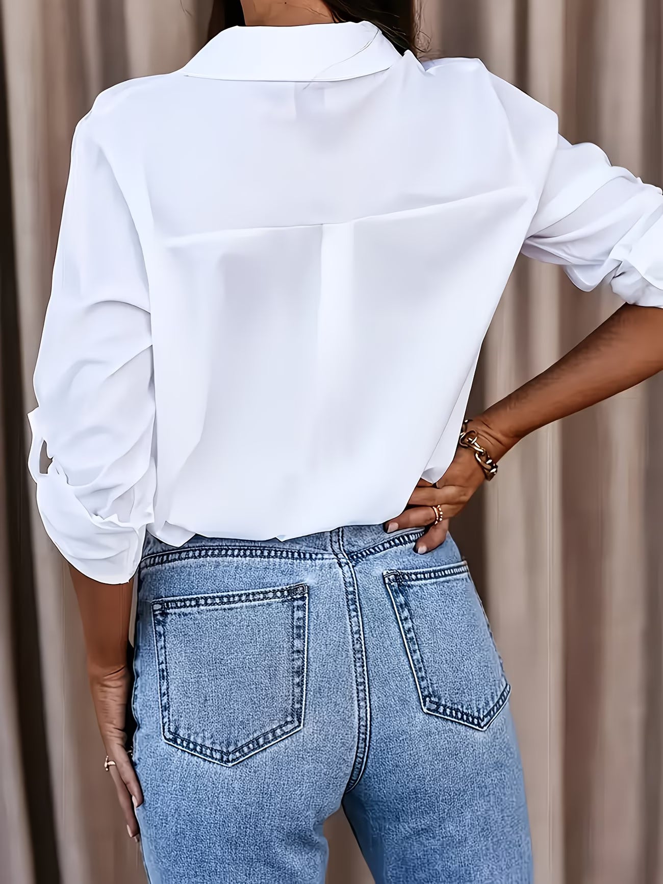 Classic Button-Front Office Shirt.
