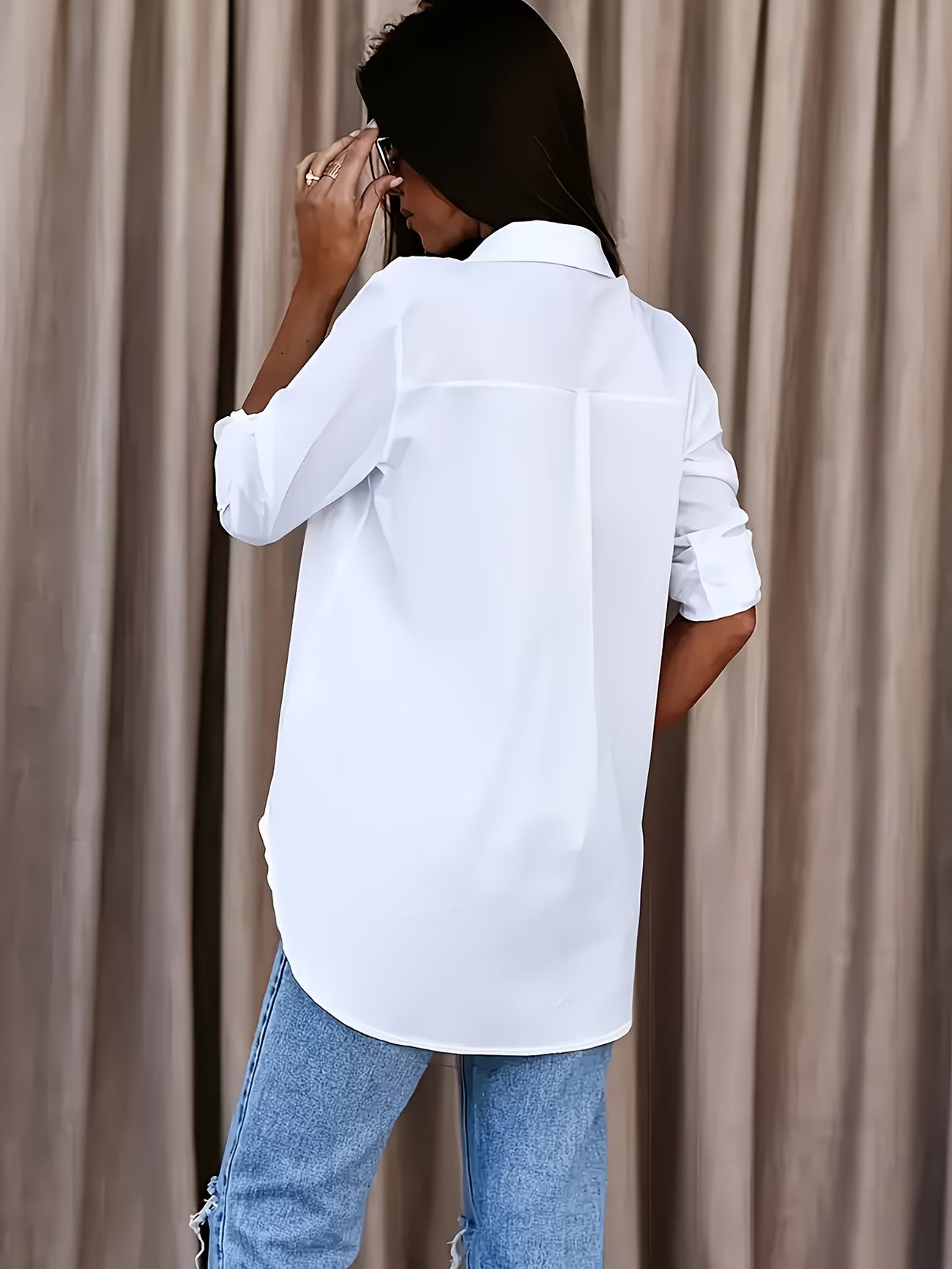 Classic Button-Front Office Shirt.