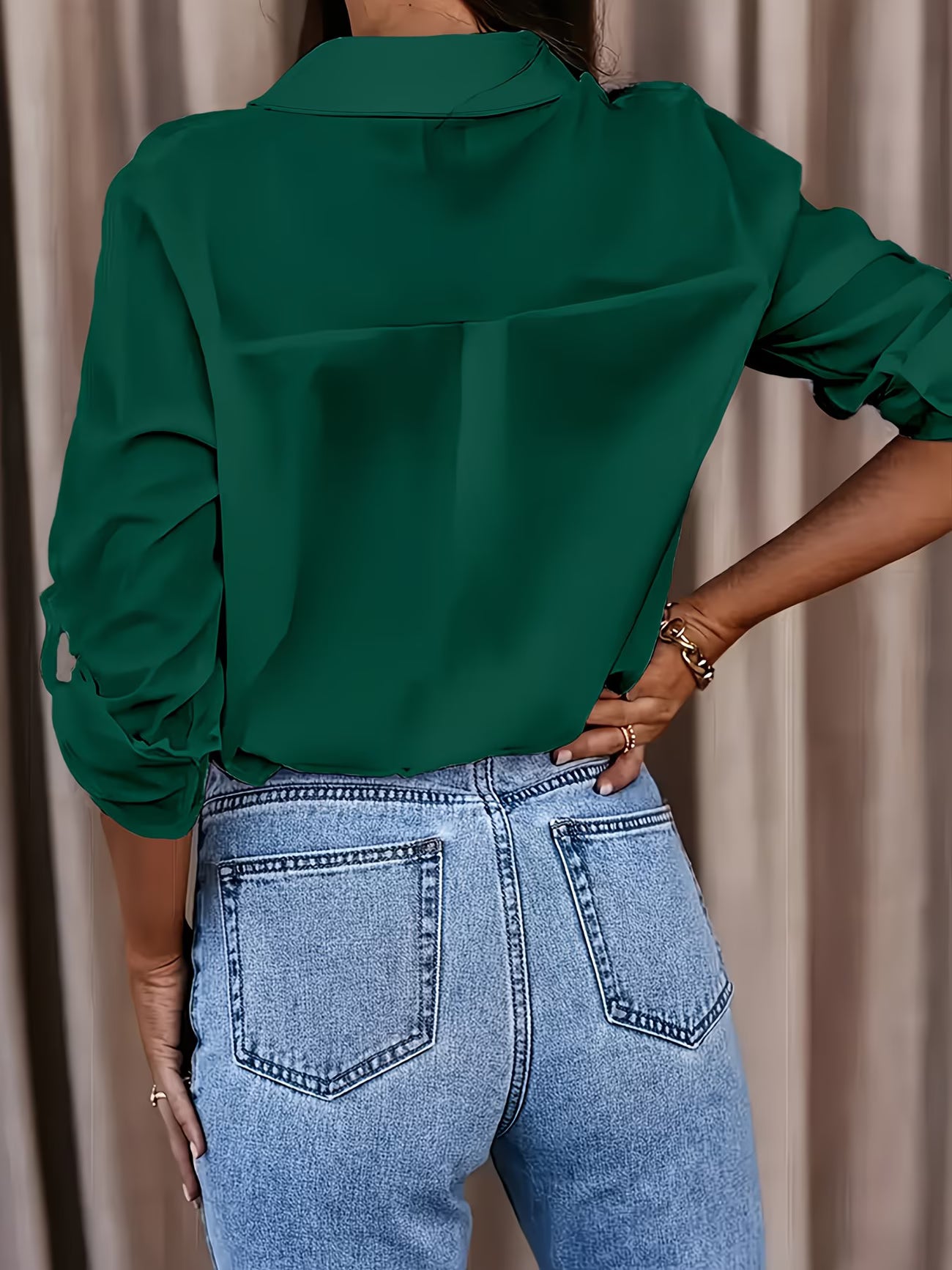 Classic Button-Front Office Shirt.