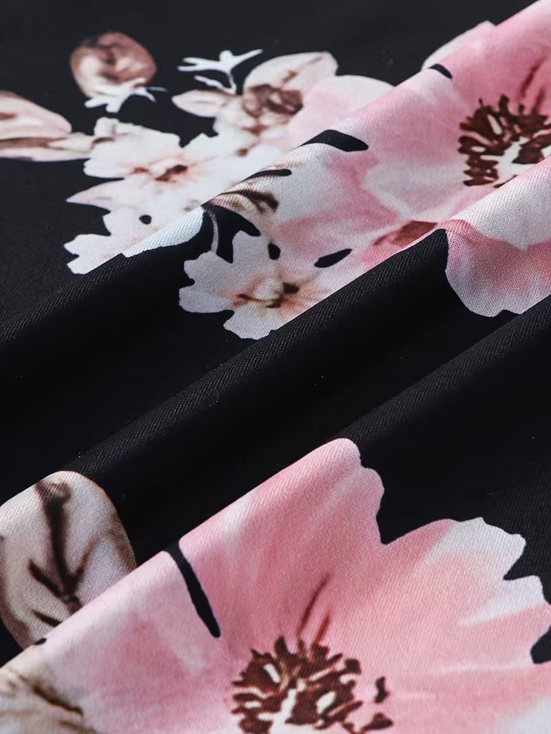 Comfortable Floral Print Fitted Camisole Dress.