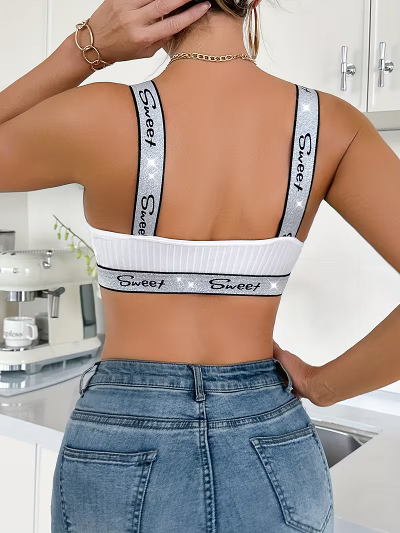 Comfortable Front-Closure Wireless Lingerie Striped Bras.