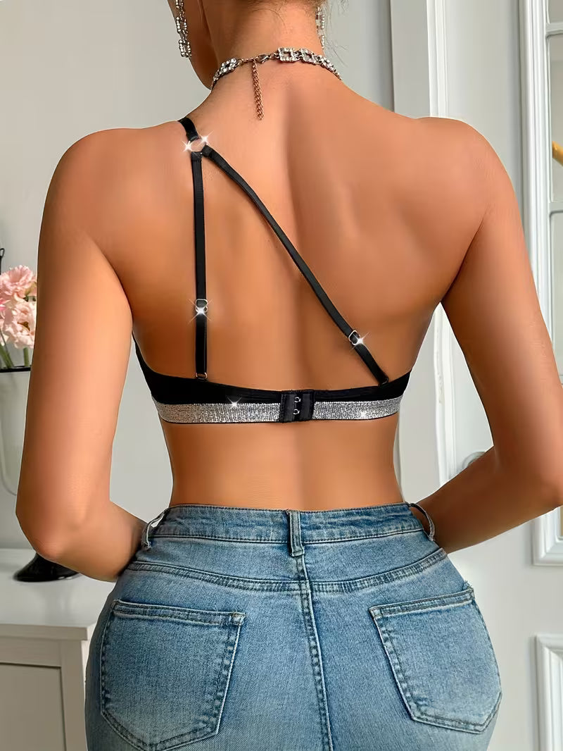 Comfortable High-Elasticity Wireless Bralette Off-Shoulder Bras.