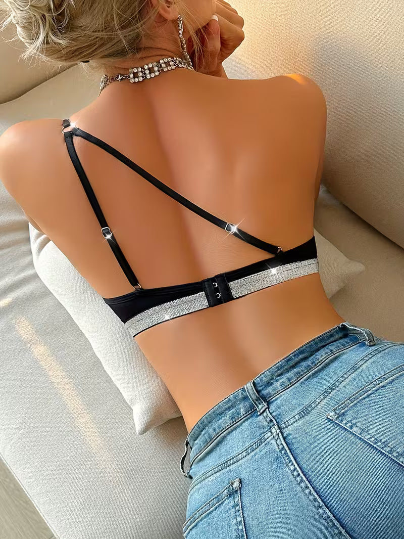 Comfortable High-Elasticity Wireless Bralette Off-Shoulder Bras.